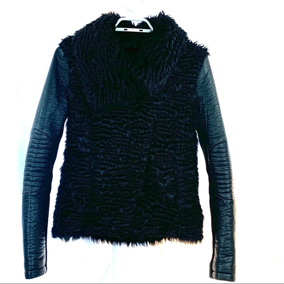 Guess Faux Fur Leather Jacket - Picture 3 of 7